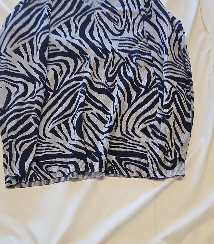 Papaya Zebra Print V-Neck Knitted Jumper size 16 KK192 - Image 7