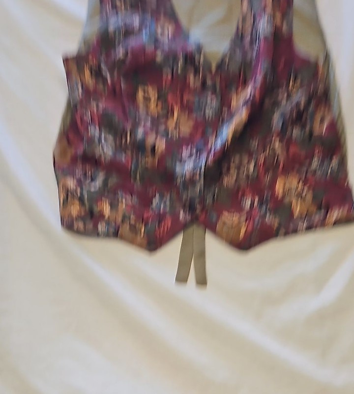 Vintage Amaranto Floral Tapestry Waistcoat - Size 12 KK187 - Image 7