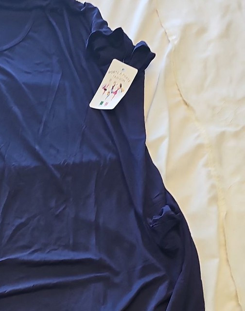 Porte A Porte Fashion Navy Blue Lagenlook Tunic Top - Made in Italy Kk186 - Image 6