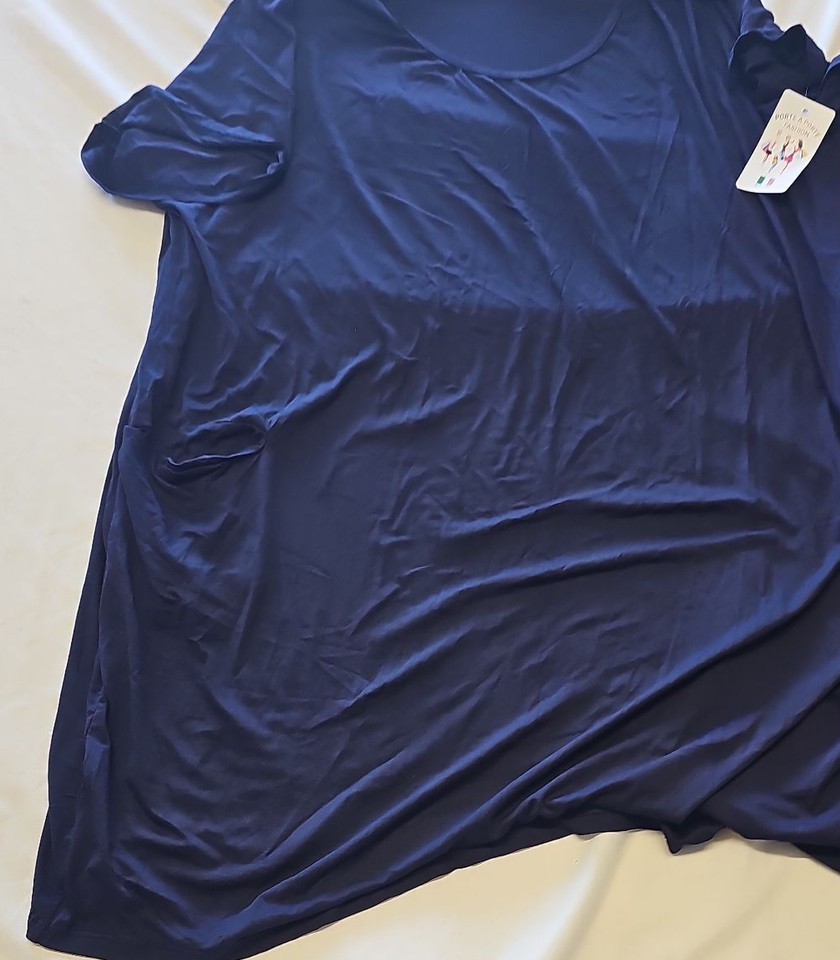 Porte A Porte Fashion Navy Blue Lagenlook Tunic Top - Made in Italy Kk186 - Image 5