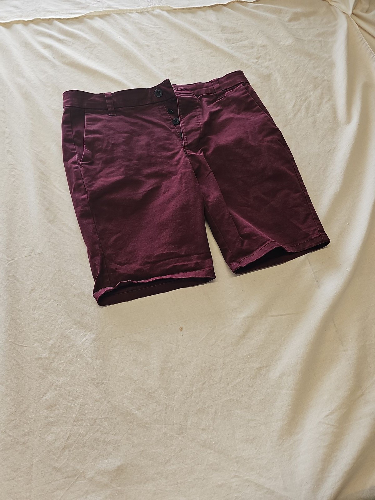 Topman Burgundy Stretch Skinny Chino Shorts W32 Q762