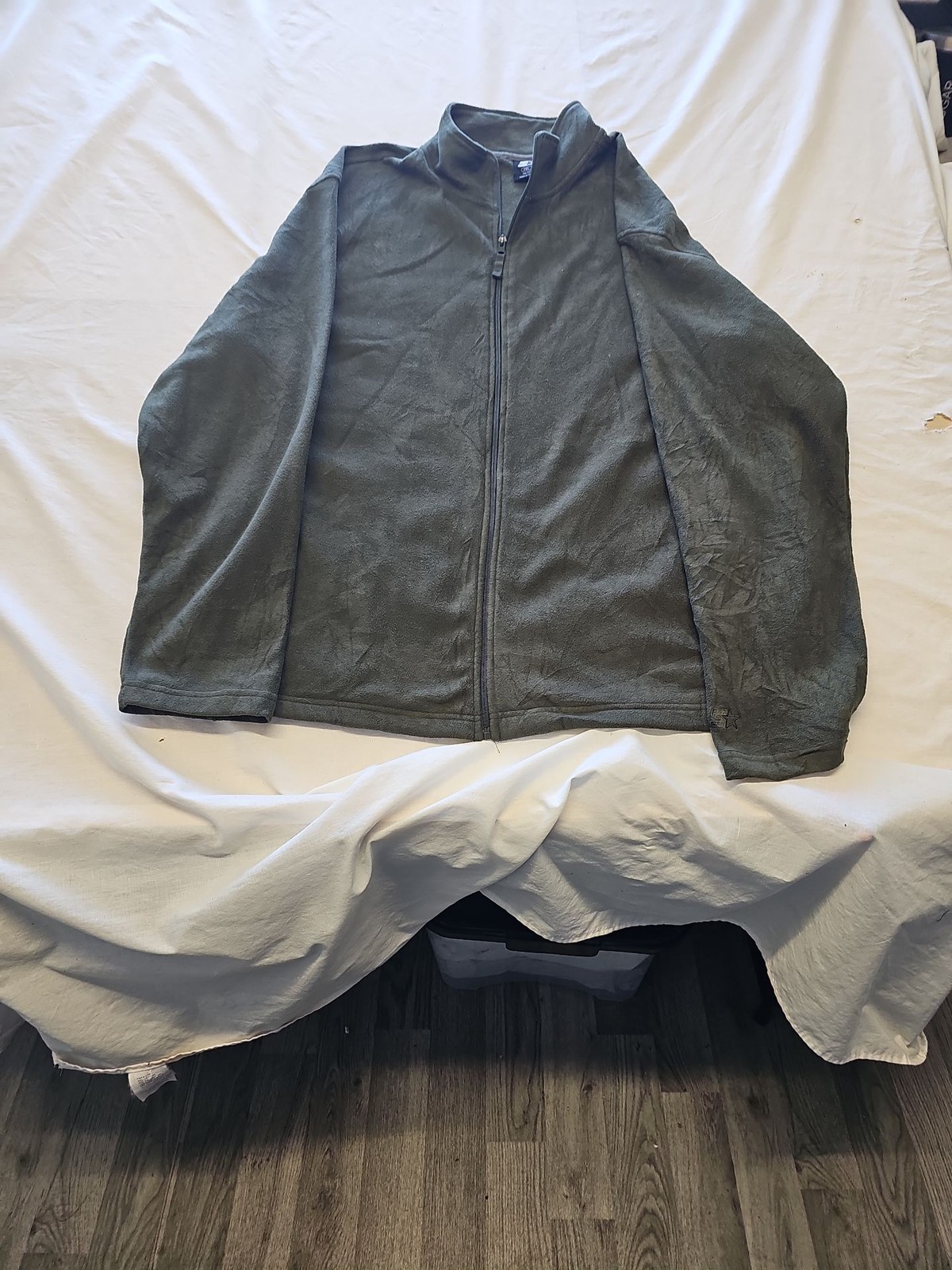 Vintage Starter Men's Charcoal Grey Full-Zip Fleece Jacket 2XL AA909