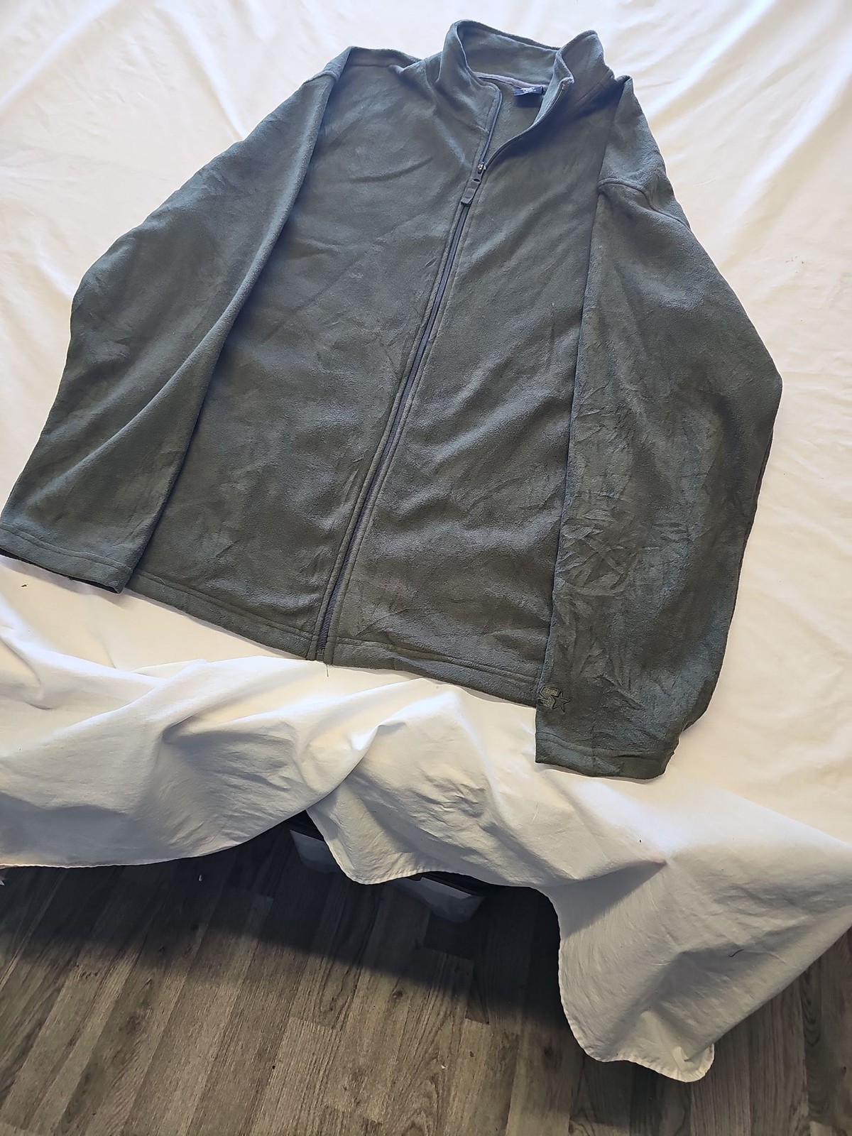 Vintage Starter Men's Charcoal Grey Full-Zip Fleece Jacket 2XL AA909 - Image 4