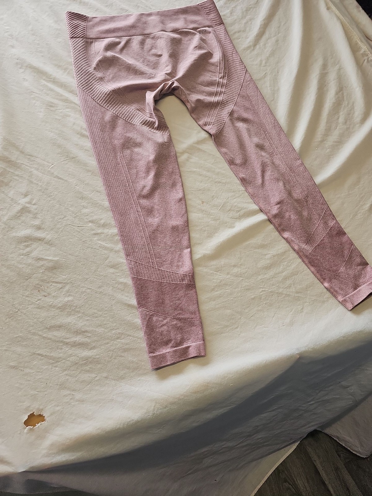 USA Pro Seamless High-Waisted Marl Leggings in Dusty Pink Uk18 727 - Image 3