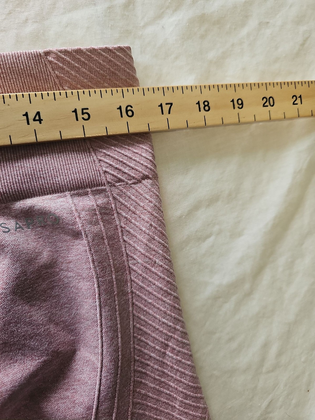 USA Pro Seamless High-Waisted Marl Leggings in Dusty Pink Uk18 727 - Image 4