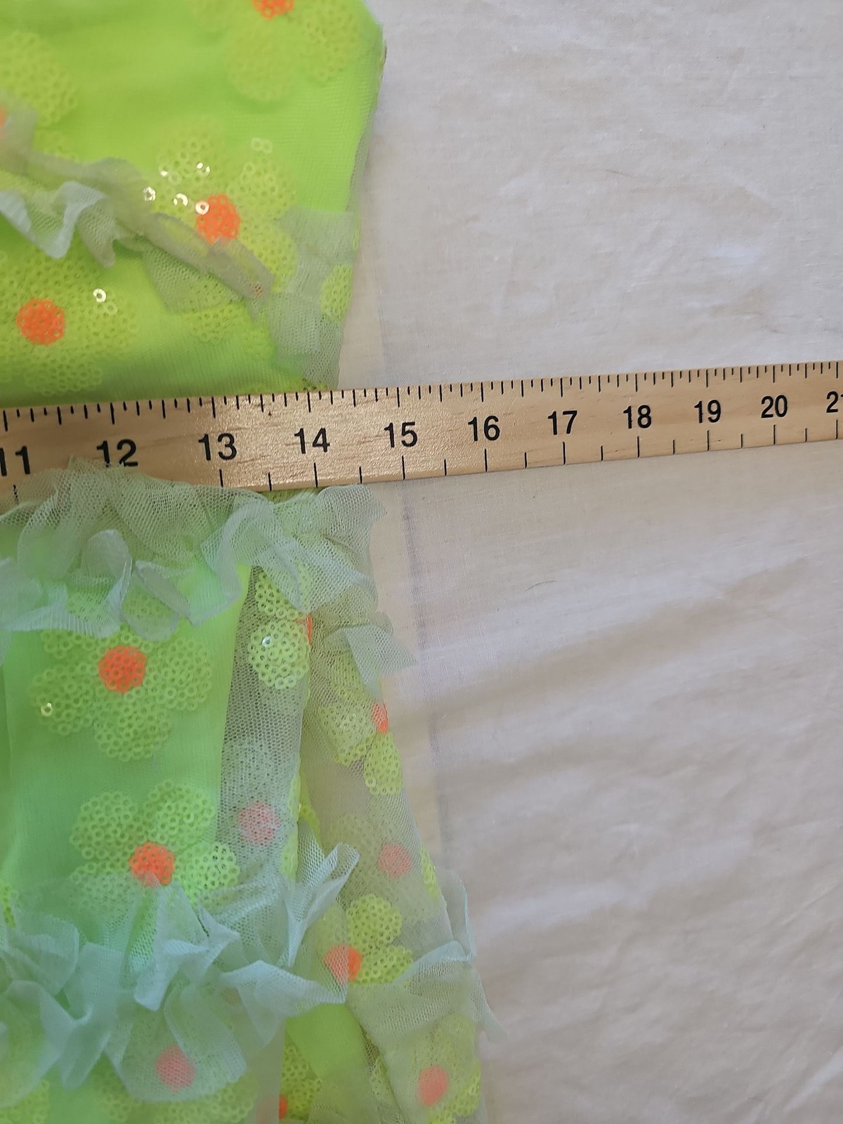 Labelrail x Pose and Repeat Neon Lime Sequin Tulle Mini Dress 12 Y884 - Image 5