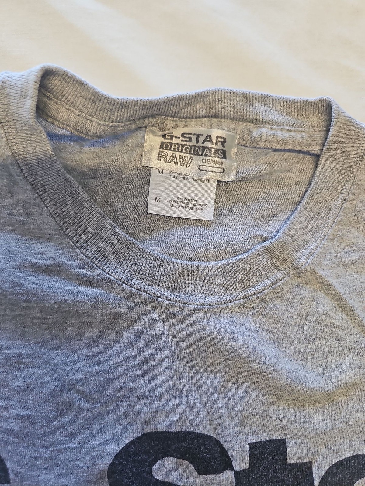 G-Star RAW Originals Denim Graphic T-Shirt Grey Marl m Y884