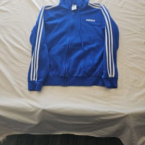 Adidas Blue Three-Stripe Full Zip Hoodie l  Z899