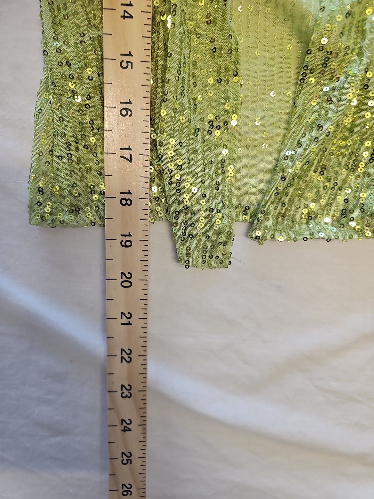 Motel Rocks Lime Green Sequin Long Sleeve Mesh Top Small Z895 - Image 6