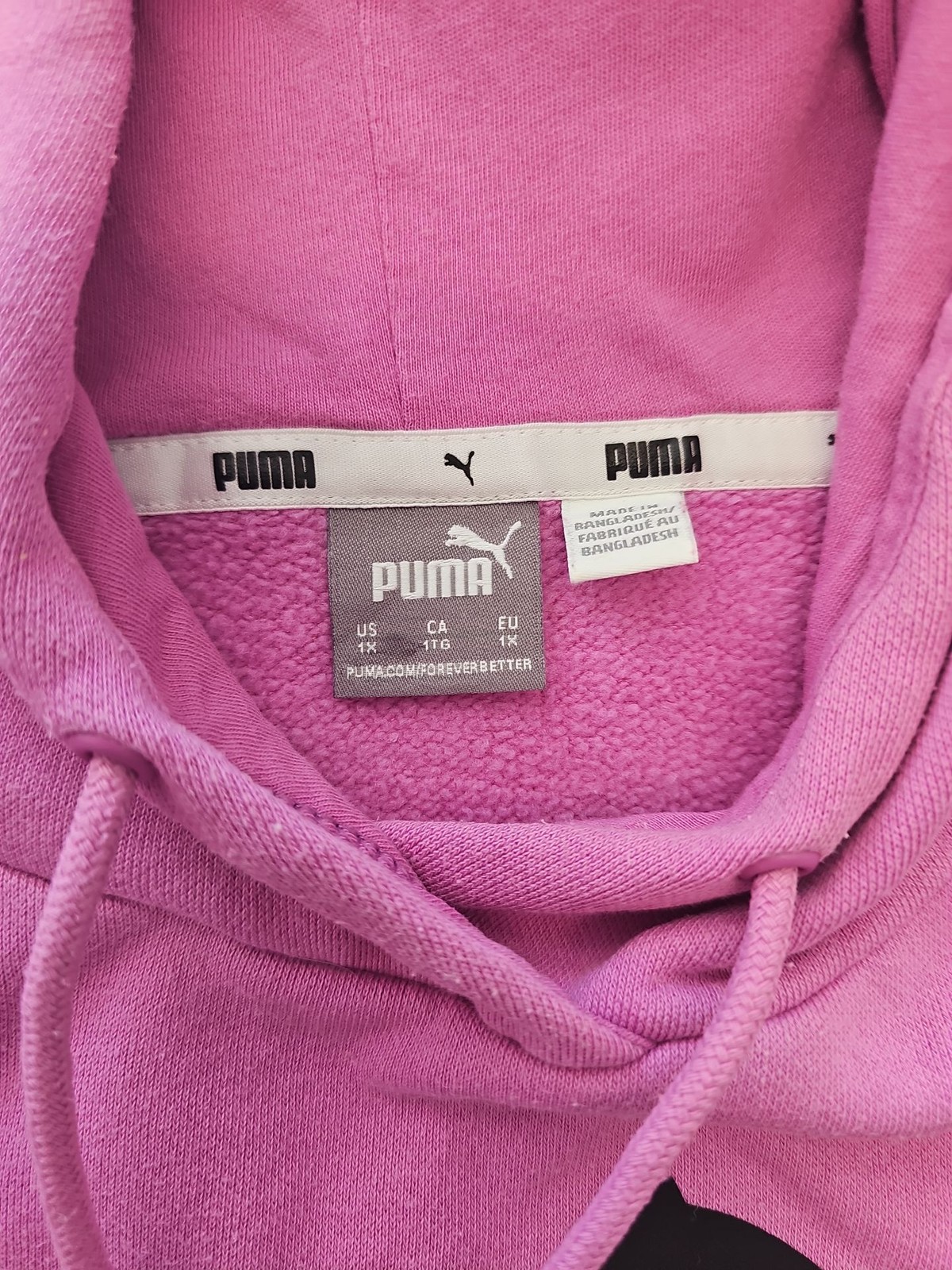 Puma Women’s Essentials Logo Fleece Hoodie in Orchid Pink – Size 1X Z900