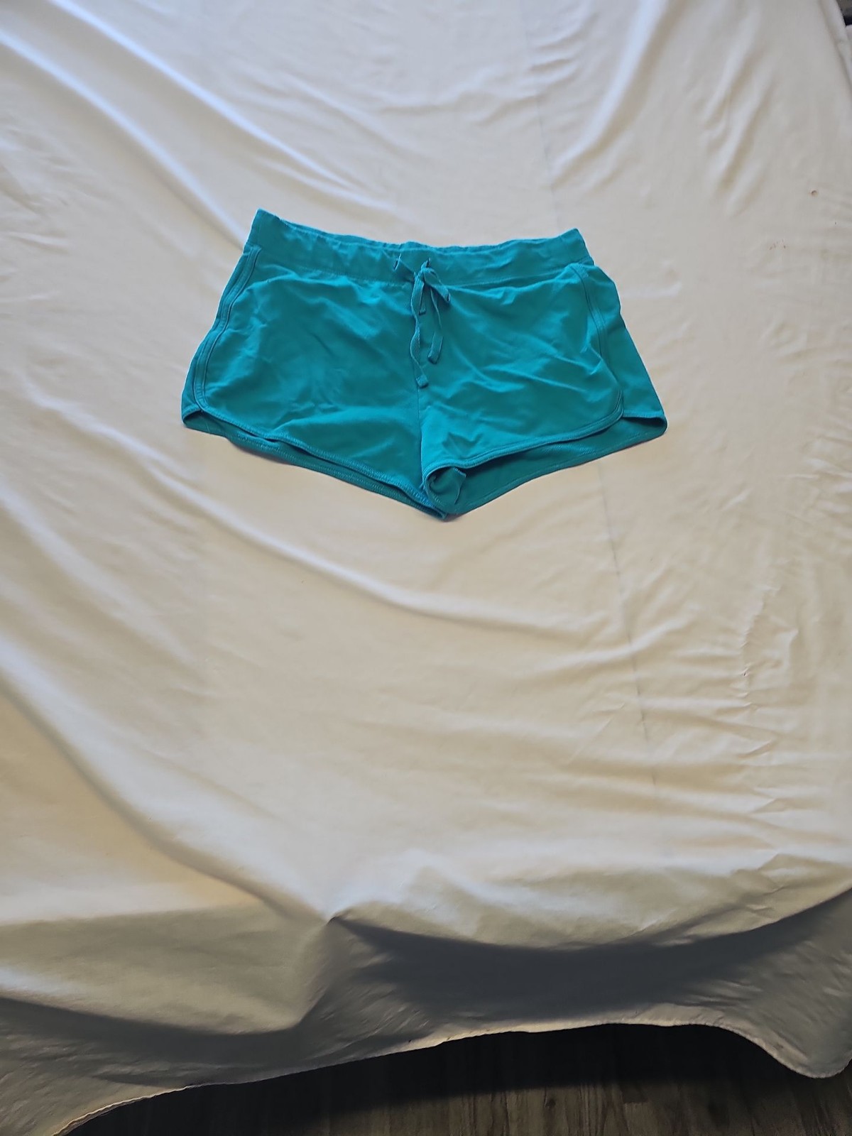 Papaya Women's Teal Cotton-Blend Lounge Shorts Size 12 Z894