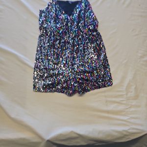 Primark Multi-Colored Sequin V-Neck Romper Playsuit m Y888