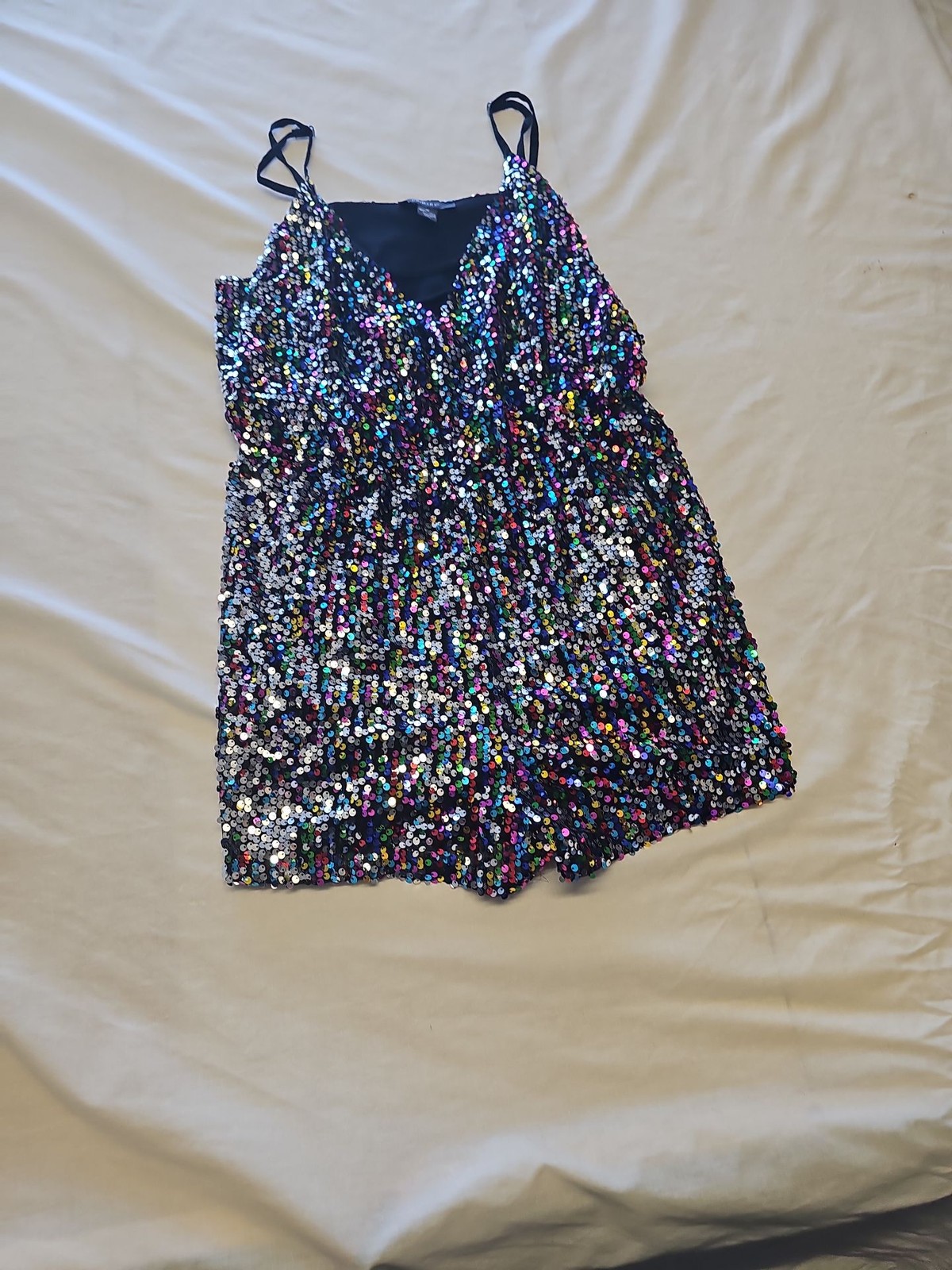 Primark Multi-Colored Sequin V-Neck Romper Playsuit m Y888