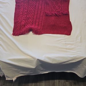 Next Red Cable Knit Turtleneck Poncho with Fringe Detail Y891