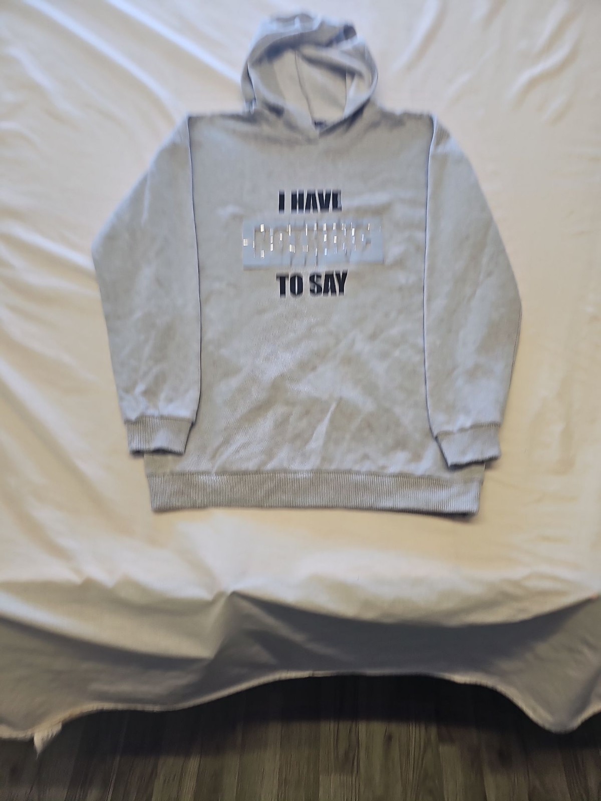 Candy Couture Grey Graphic Hoodie - 'I Have Nothing To Say' 16 Y886
