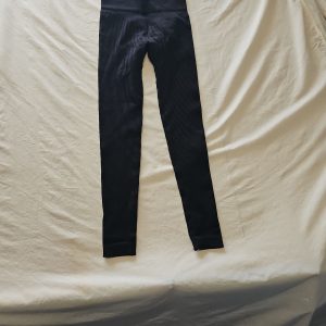 Black Ribbed High-Waist Seamless Leggings approx size 10 P730
