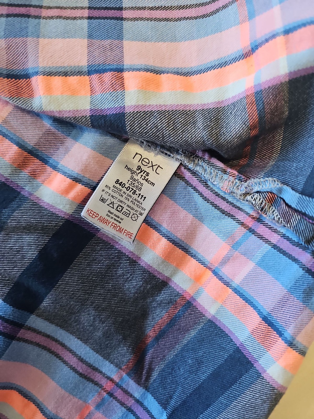 Next Checked Plaid Flannel Shirt in Blue and Pink BB932 - Image 6
