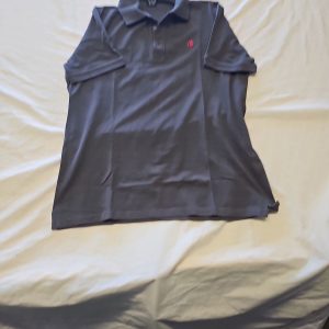 P/CLUB Men's Gray Pique Polo Shirt XL Red Embroidered Logo BB937