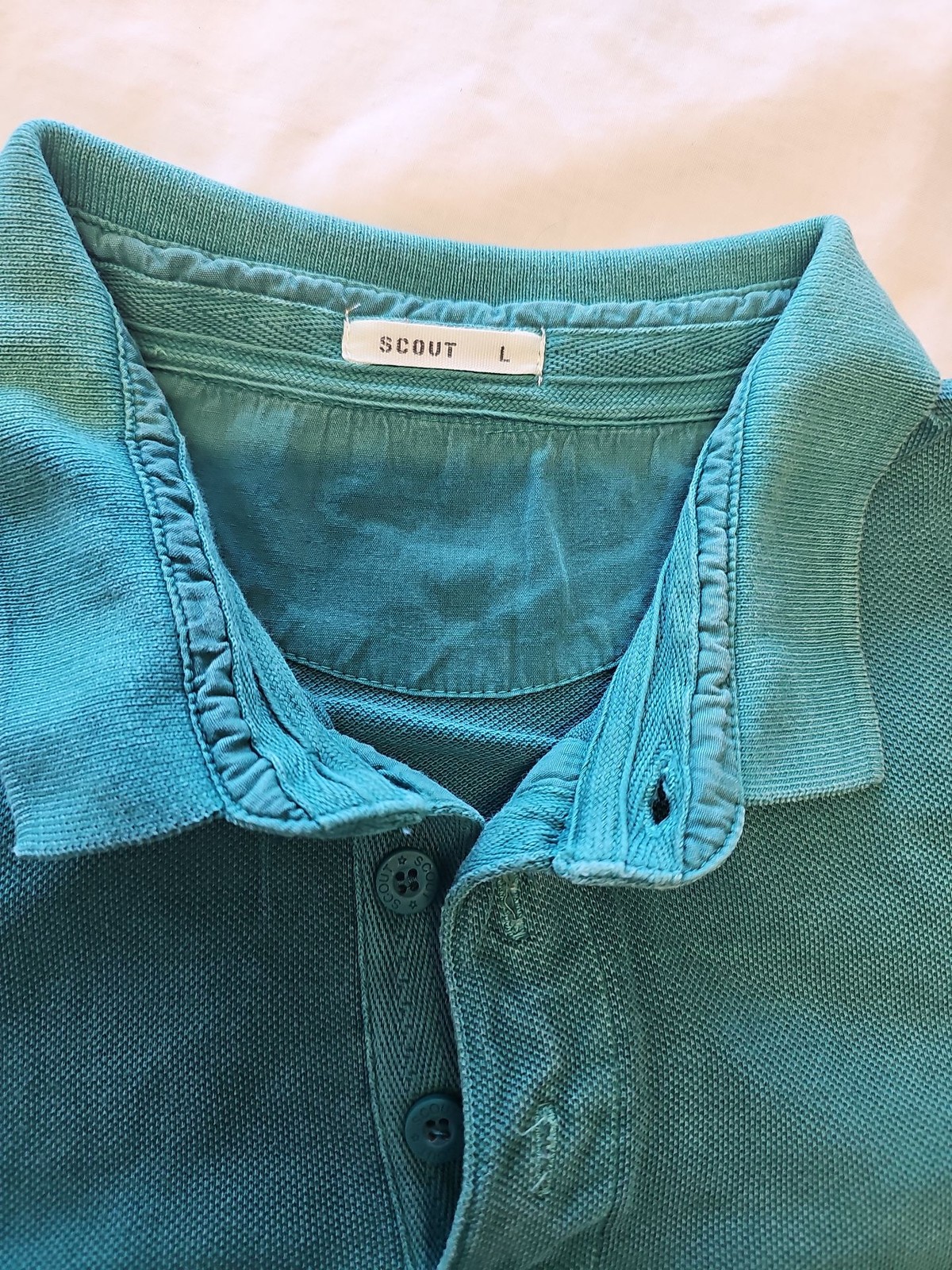 SCOUT Teal Pique Cotton Polo Shirt with Chest Pocket L BB933