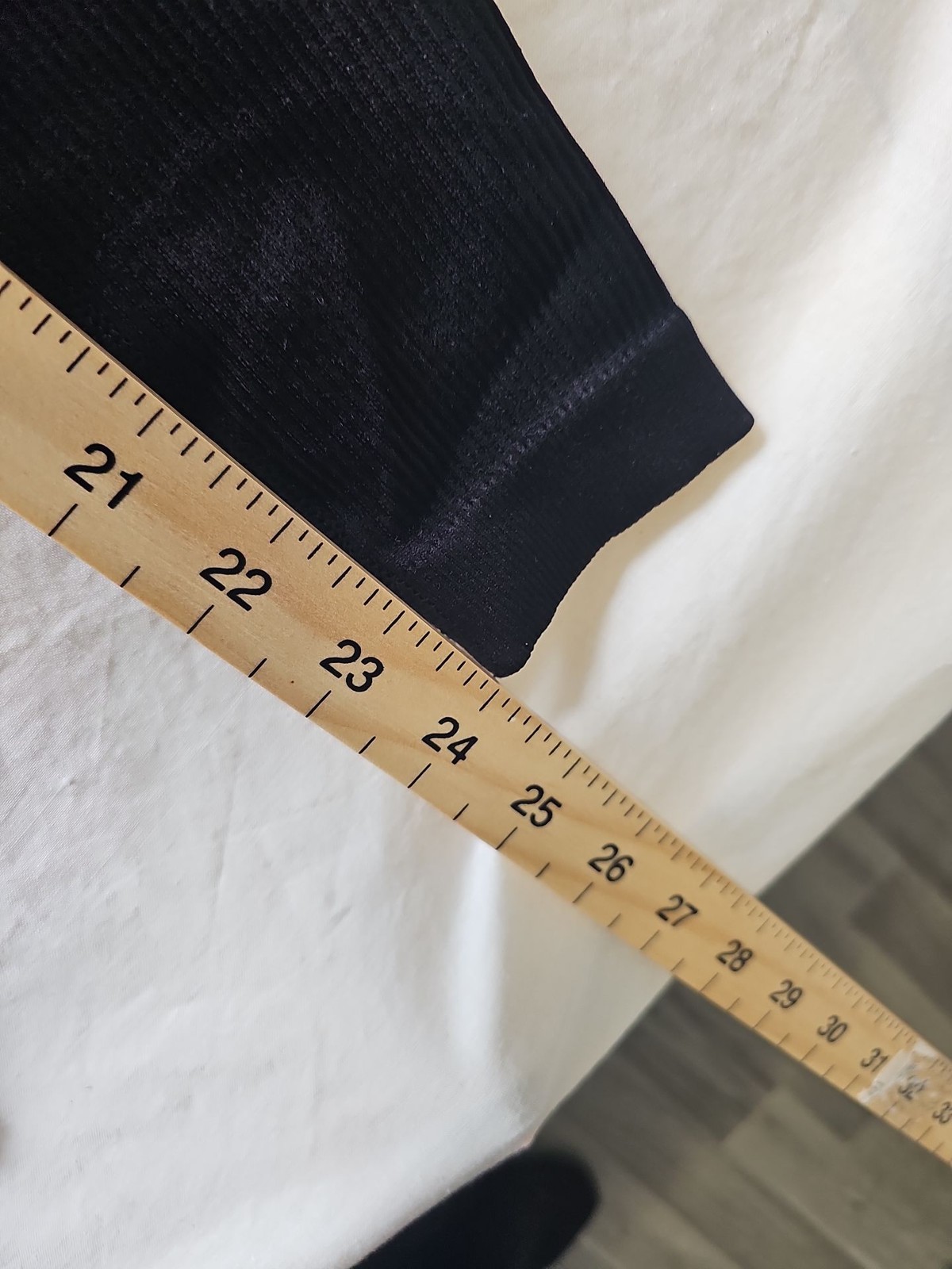 Black Ribbed High-Waist Seamless Leggings approx size 10 P730 - Image 6