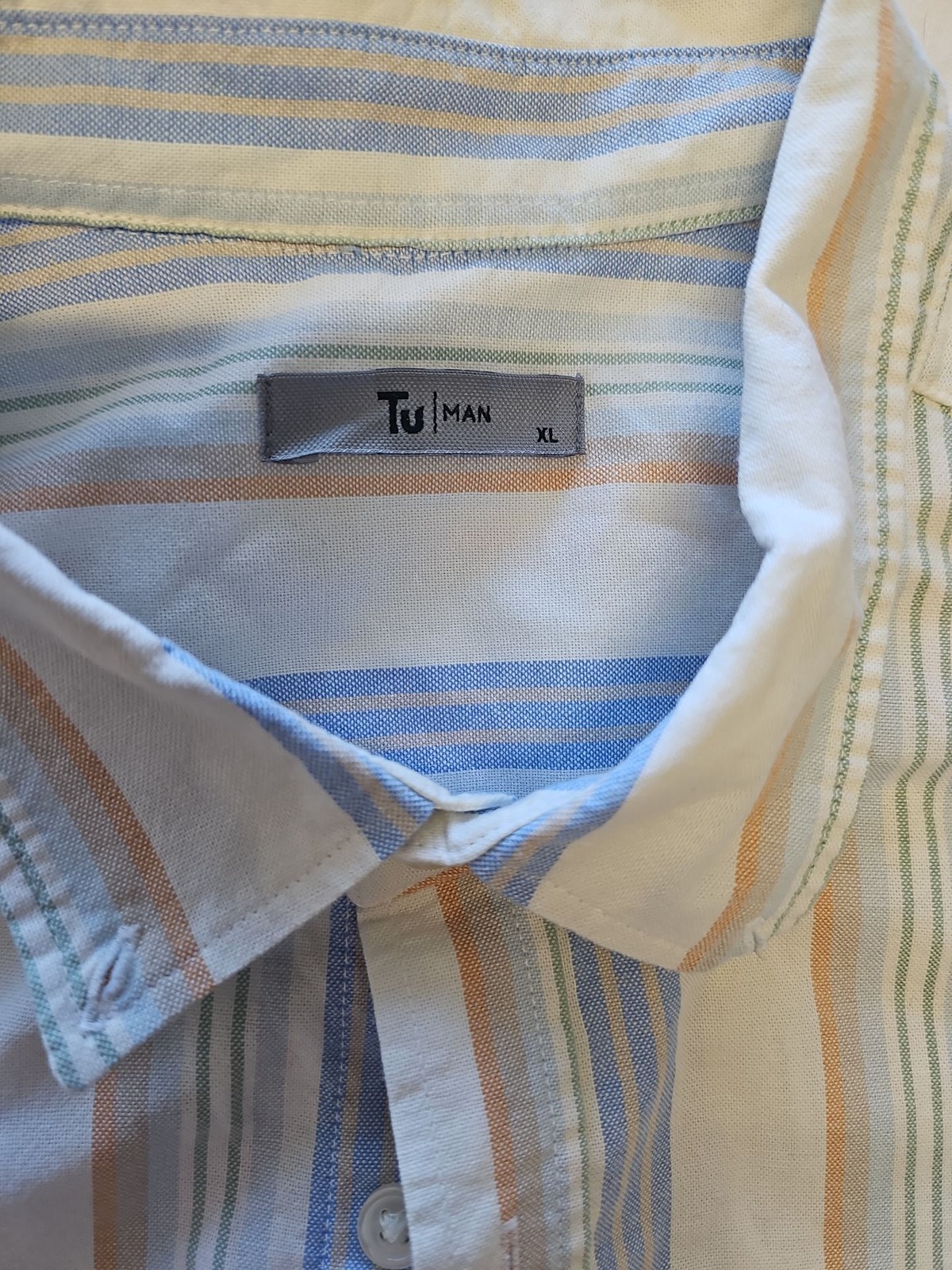 Tu Man XL Pastel Stripe Long Sleeve Oxford Shirt BB929