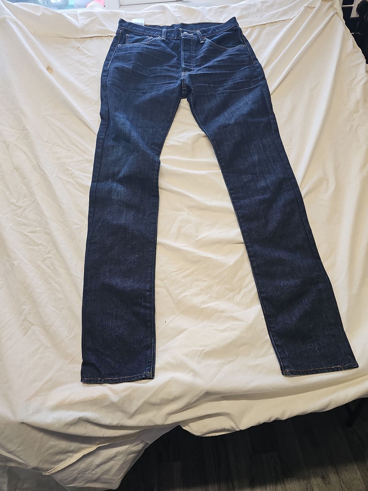 Levi Strauss & Co. 501 Original Straight Fit Jeans Dark Wash 32x34 EE982 - Image 3