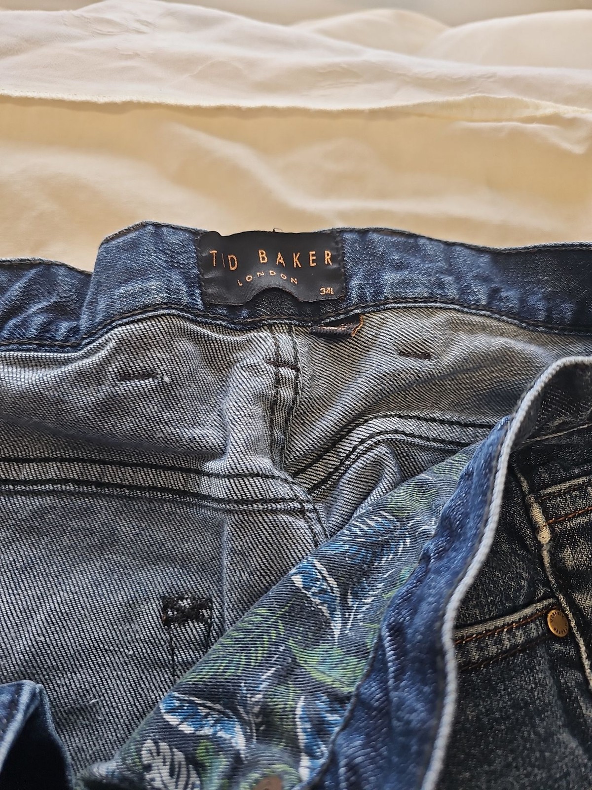 Ted Baker London Men’s Straight Leg Blue Denim Jeans Size 32L W32 EE980