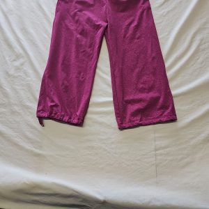 USA Pro Women's Magenta Marled Cropped Yoga Pants 10 O741