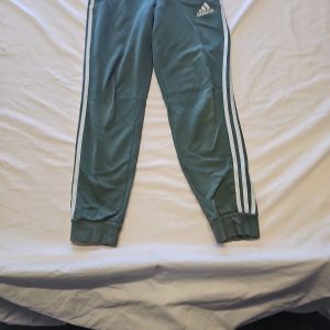 Adidas Men's Sage Green 3-Stripe Joggers small FF408