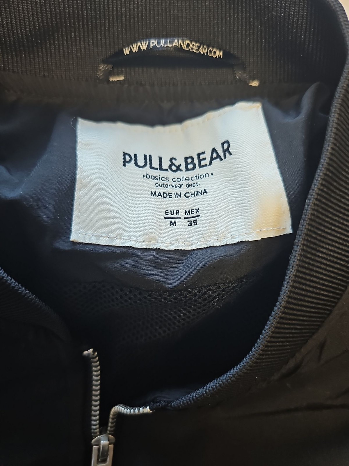 Pull&Bear Men’s Black MA-1 Style Bomber Jacket eu m FF399
