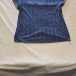 M&S Collection Blue Geometric Print V-Neck T-Shirt uk16 DD969