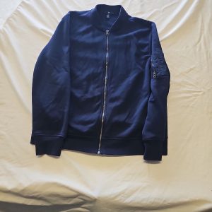 Gap Men's Navy Blue Bomber Style Zip-Up Sweatshirt Jacket size L DD970.