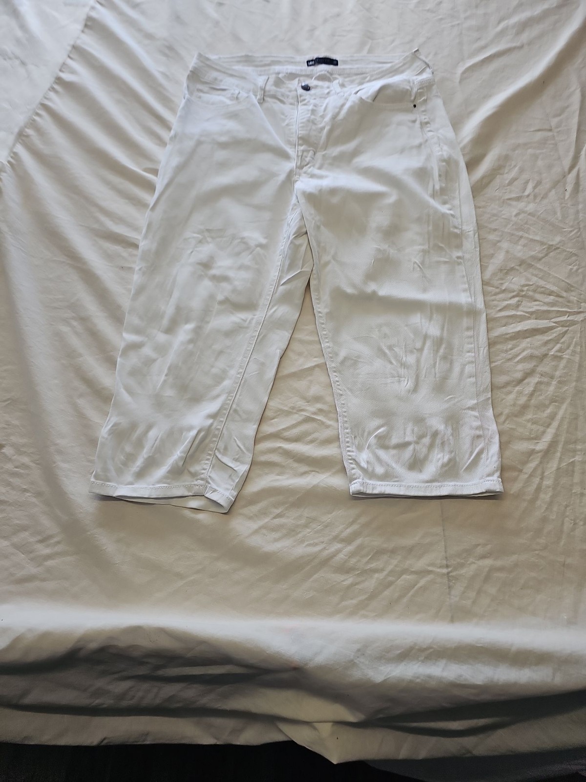 Lee Easy Fit White Denim Cropped Jeans W34 CC954