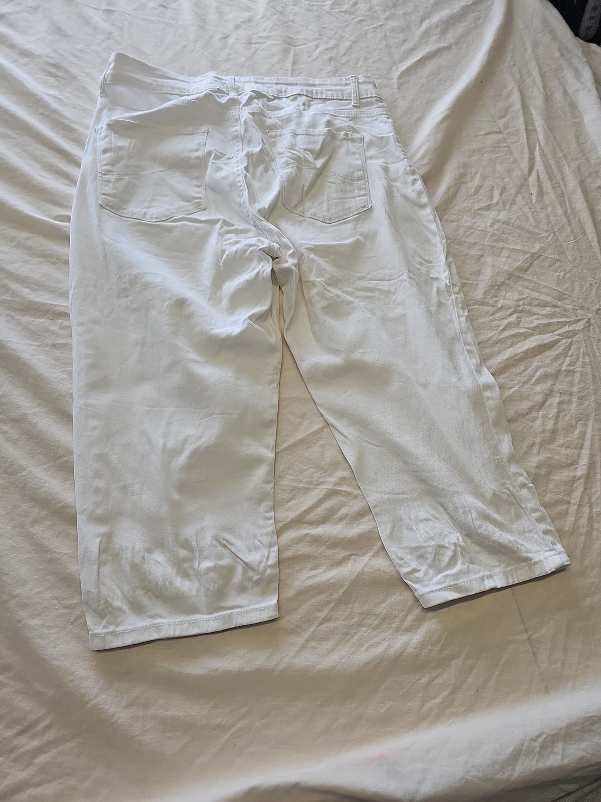 Lee Easy Fit White Denim Cropped Jeans W34 CC954 - Image 3