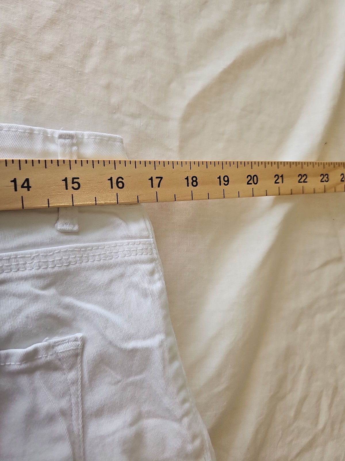 Lee Easy Fit White Denim Cropped Jeans W34 CC954 - Image 5