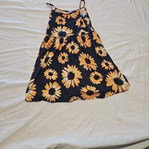 SHEIN Kids Sunflower Print Cami Dress Navy Blue Size 9Y CC945