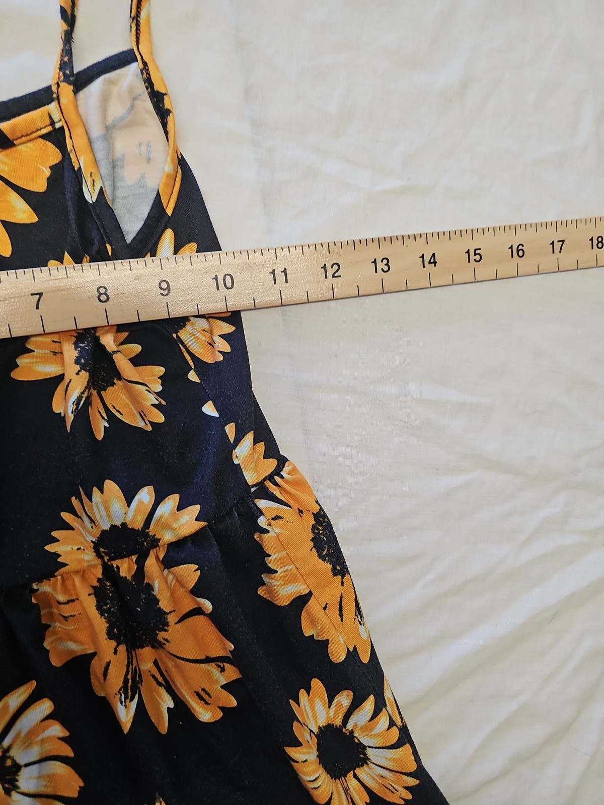 SHEIN Kids Sunflower Print Cami Dress Navy Blue Size 9Y CC945