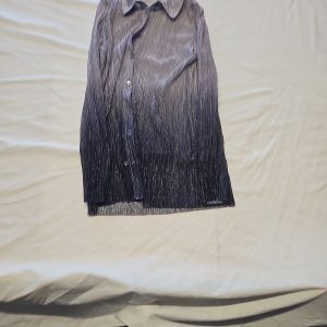 Tu Woman Silver to Black Ombre Pleated Metallic Shirt uk12 CC946