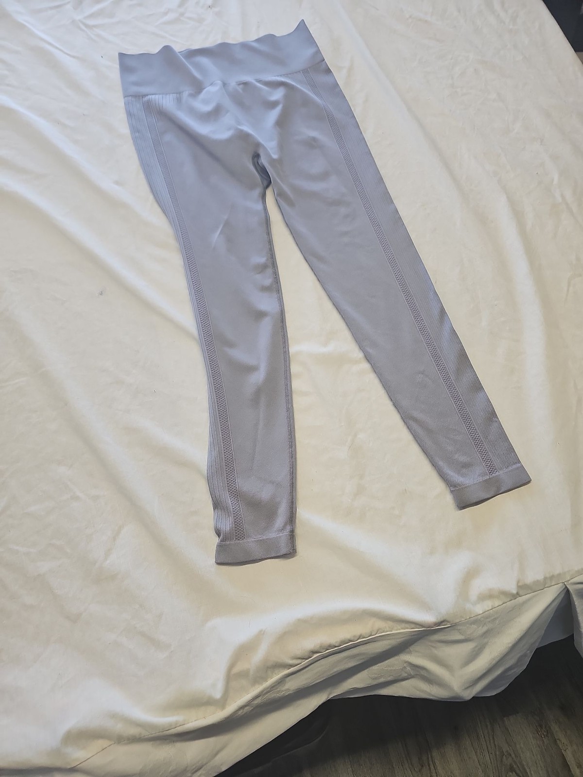 Women's High-Waisted Seamless Performance Leggings in Periwinkle Blue L MM51 - Image 3