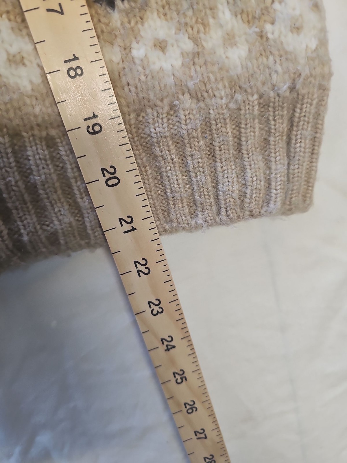 M&S Collection Fair Isle Knit Jumper in Beige and Navy s MM1003 - Image 5