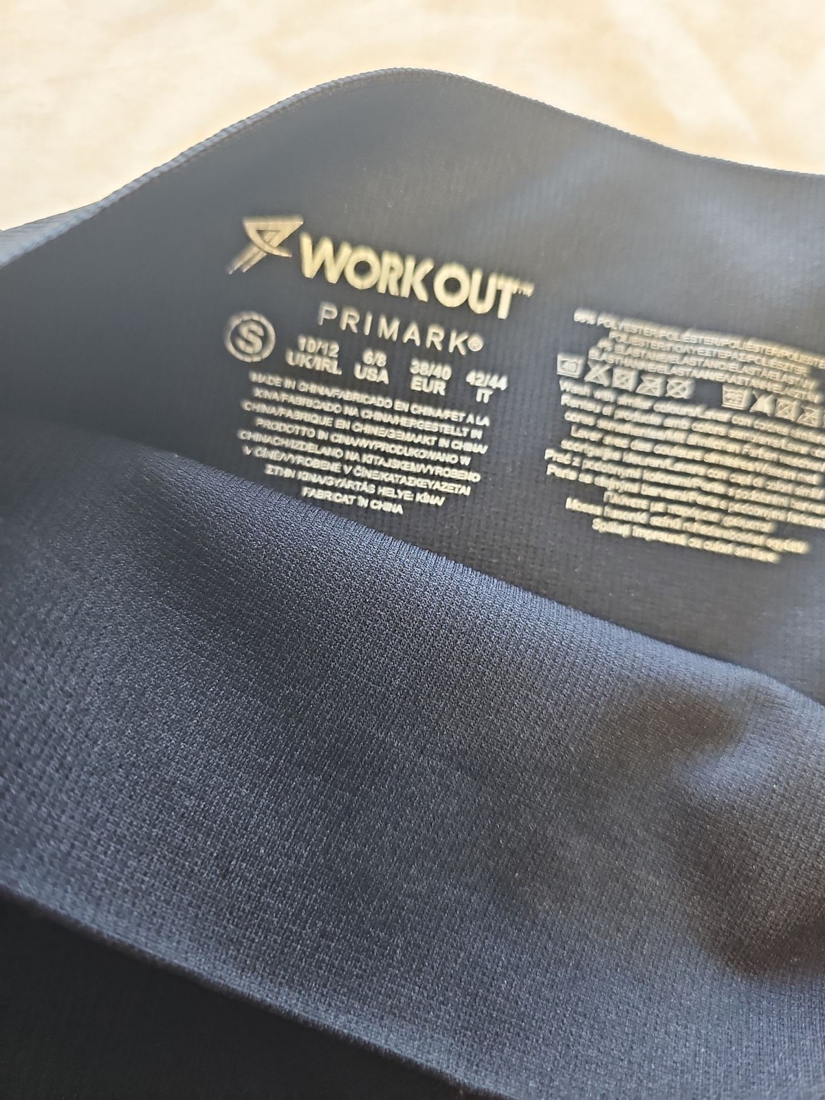 Primark Work Out Seamless Black Performance Leggings uk10/12  LL12