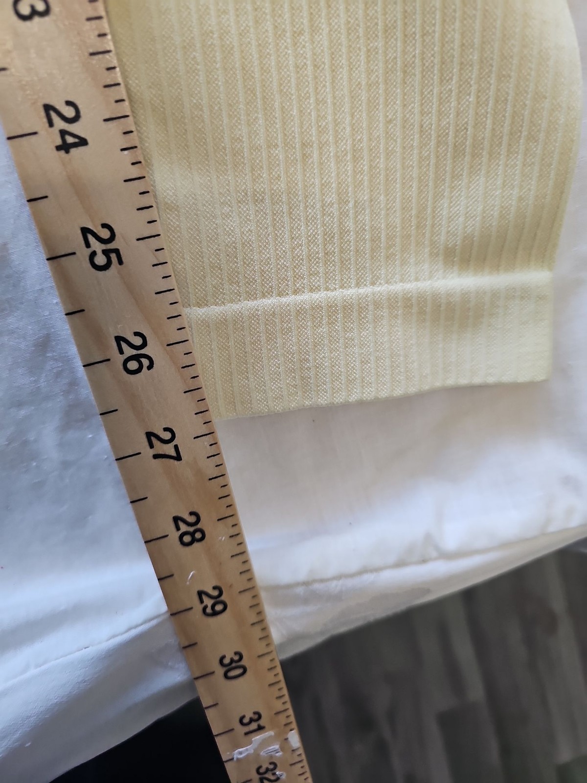 Primark Work Out Pale Yellow Ribbed High-Waisted Seamless Leggings uk 10/12 LL26 - Image 5