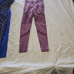 Women's Seamless High-Waist Marled Mauve Gym Leggings Size small LL17