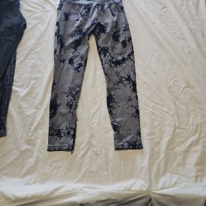 Grey Tie-Dye Seamless High-Waisted Gym Leggings w24 LL401