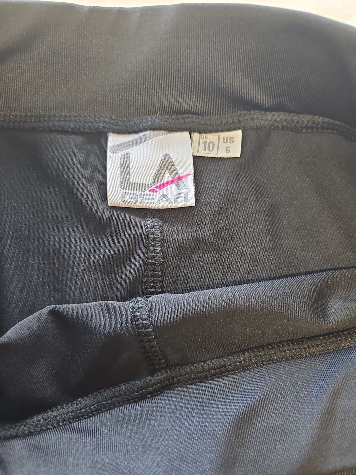 Vintage L.A. Gear Black High-Waist Spandex Leggings uk10 LL47