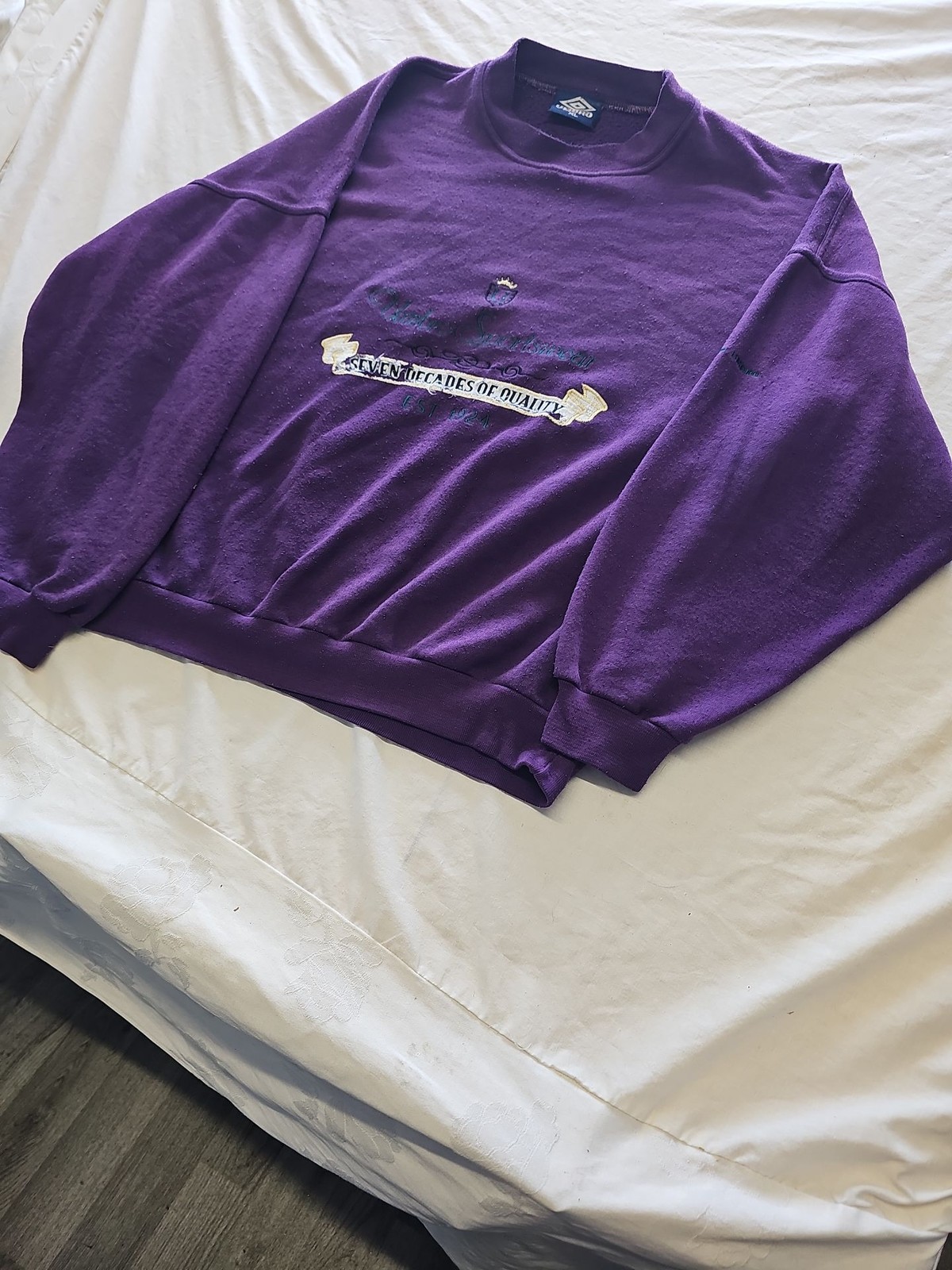 Vintage Umbro Purple Embroidered Graphic Sweatshirt XL KK1001 - Image 5