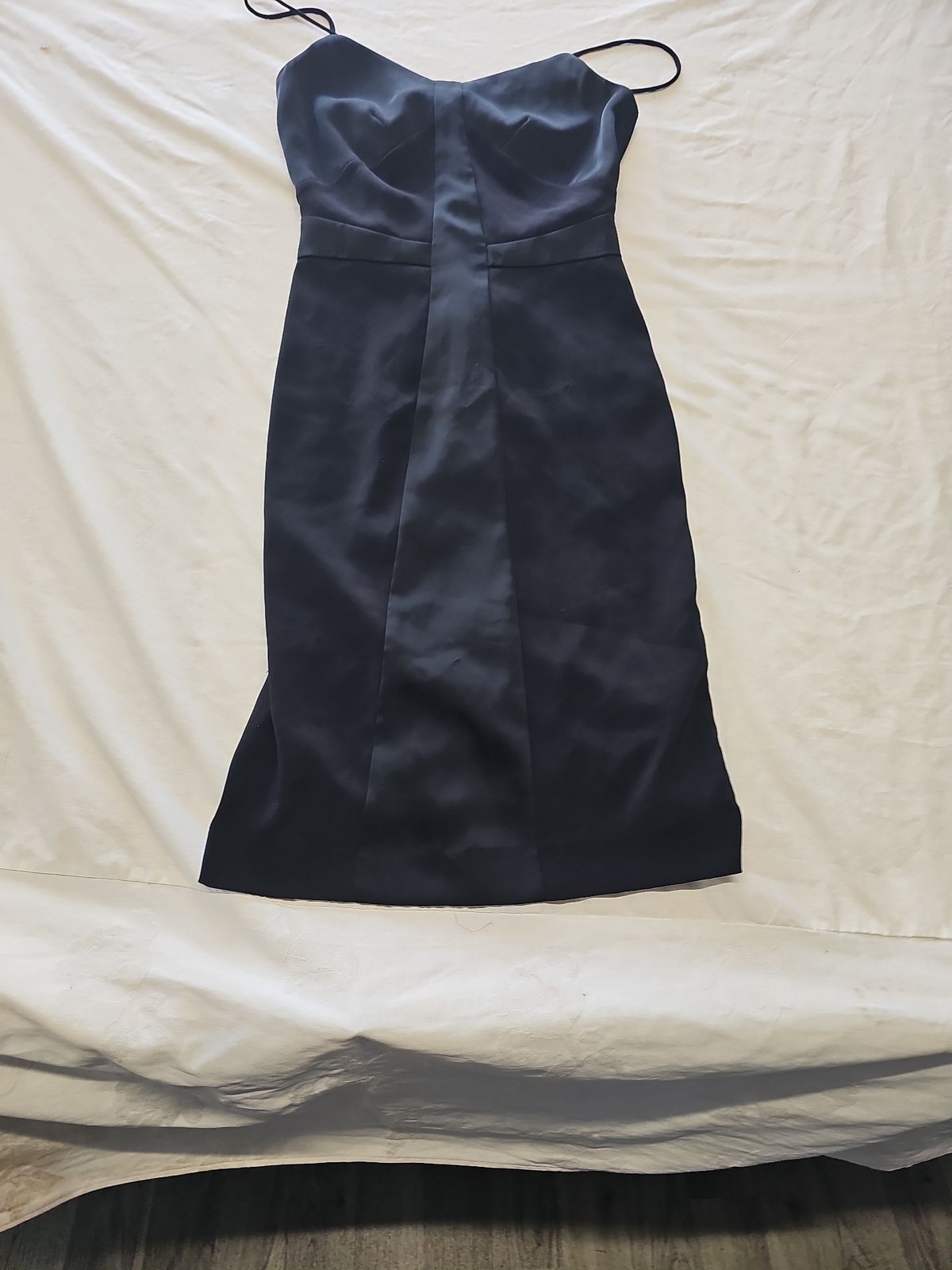 H&M Black Satin Cocktail Dress with Spaghetti Straps eur34 LL202