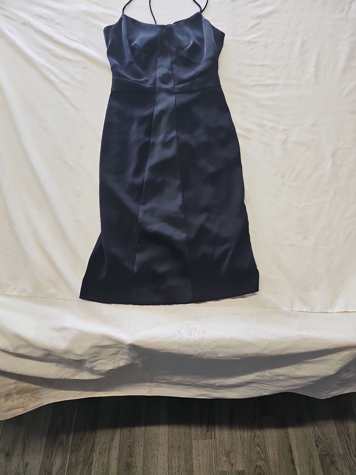 H&M Black Satin Cocktail Dress with Spaghetti Straps eur34 LL202 - Image 3