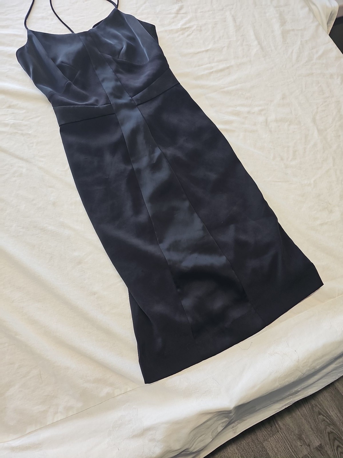 H&M Black Satin Cocktail Dress with Spaghetti Straps eur34 LL202 - Image 4