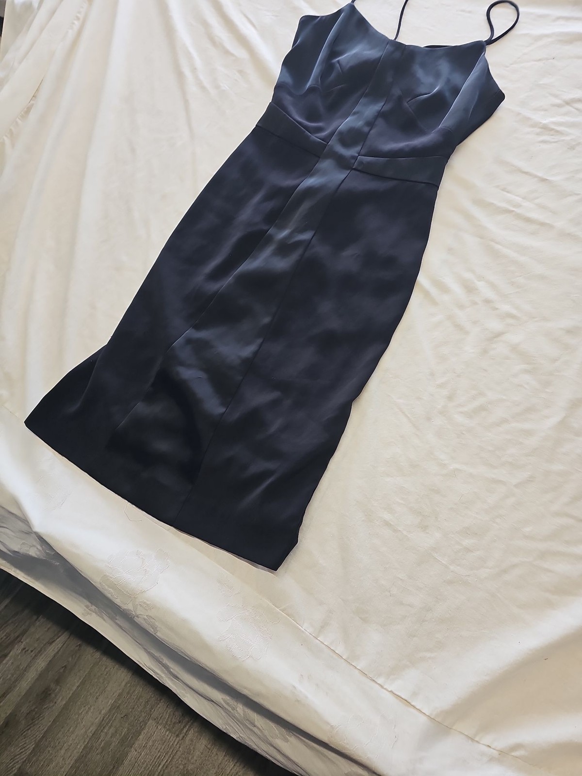 H&M Black Satin Cocktail Dress with Spaghetti Straps eur34 LL202 - Image 5